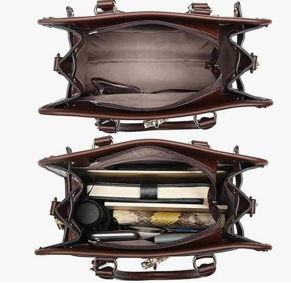 Dasein Women Handbags Top Handle Satchel Purse Shoulder Bag Hobo Bag Work Bag Set 2pcs - Image 4