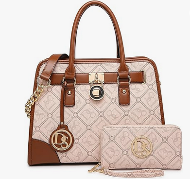 Dasein Women Handbags Top Handle Satchel Purse Shoulder Bag Hobo Bag Work Bag Set 2pcs - Image 3