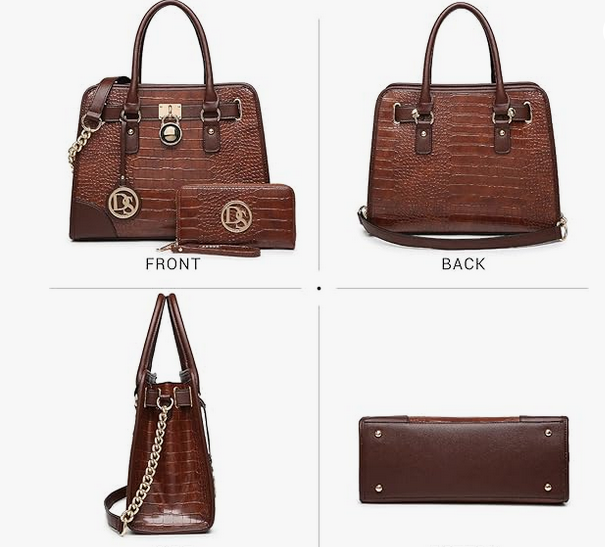 Dasein Women Handbags Top Handle Satchel Purse Shoulder Bag Hobo Bag Work Bag Set 2pcs - Image 7