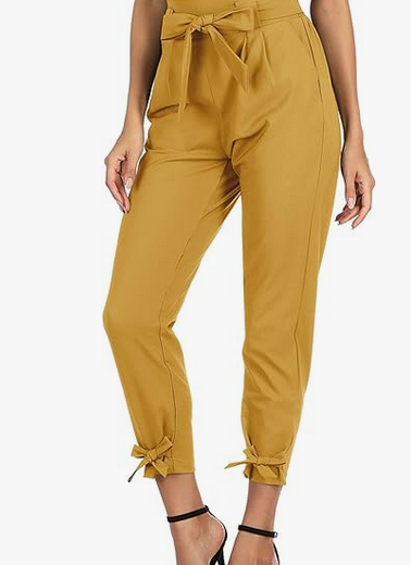 GRACE KARIN Women Casual High Waist Pencil Pants with Bow-Knot Pockets for Work