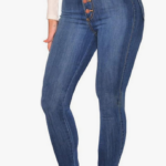 KUNMI Women's Curvy High Waist Stretch Butt Lifting Skinny Jeans