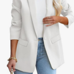 LCRRRN Womens Casual Loose Blazers Long Sleeve Pockets Work Office Jacket Blazer