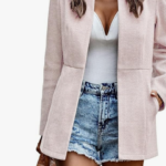 Chouyatou Women's Casual Business Open Front Long Sleeve Notch Lapel Office Blazer Jacket