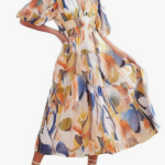 Sissyaki Women's 2024 Long Sleeve Boho Floral Maxi Dress V Neck Casual Long Dress