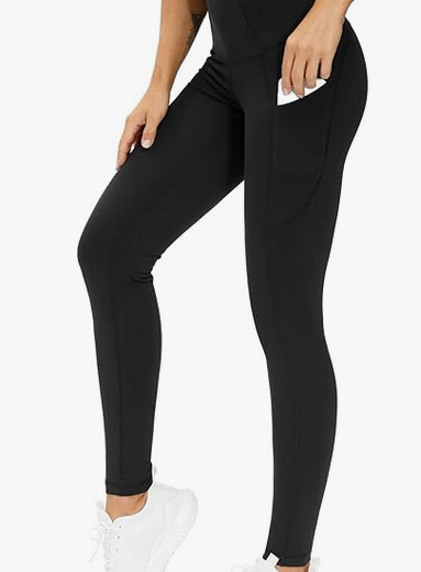 THE GYM PEOPLE Thick High Waist Yoga Pants with Pockets, Tummy Control Workout Running Yoga Leggings for Women