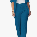 Women Fall Fashion 2 Piece Blazer Sets Open Front Blazers and Slim Fit Pants Suits Set