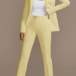 Women Fall Fashion 2 Piece Blazer Sets Open Front Blazers and Slim Fit Pants Suits Set