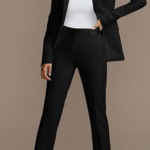 Women Fall Fashion 2 Piece Blazer Sets Open Front Blazers and Slim Fit Pants Suits Set